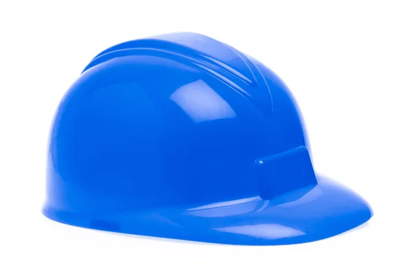 Casco protettivo blu isolato su sfondo bianco — Foto Stock