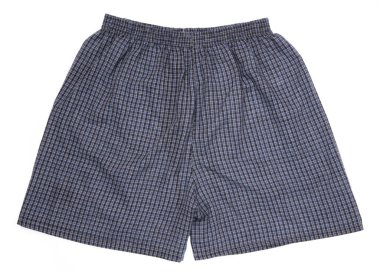 Beyaz arka plan üzerinde izole boxer şort (iç çamaşırı).