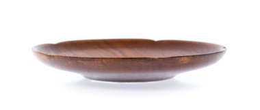 Boş tahta daire beyaz arkaplanda izole edildi