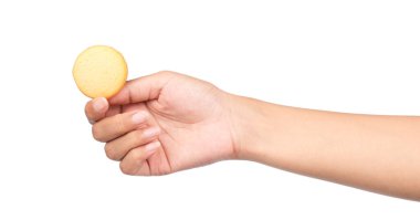 Beyaz arkaplanda el ele tutuşan kurabiye