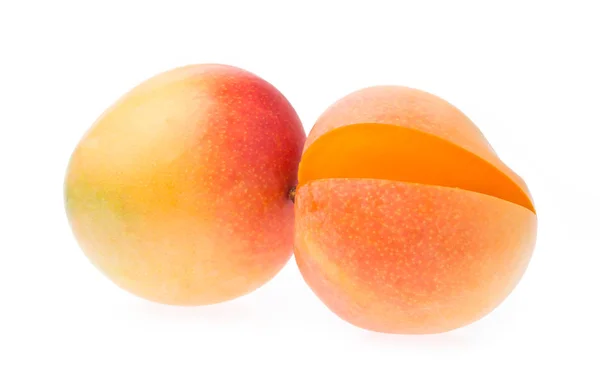 Fetta Mango Isolato Sfondo Bianco — Foto Stock