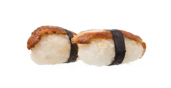 Rolos Tradicionais Sushi Japonês Fresco Isolado Fundo Branco — Fotografia de Stock