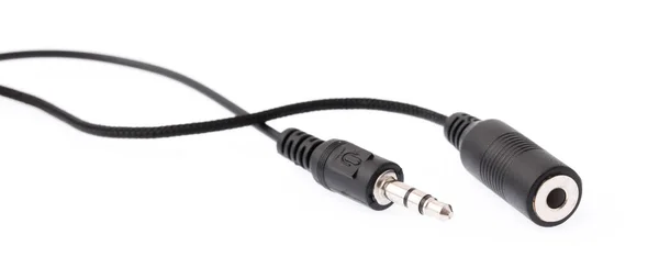 Audio Mini Jack Cable Microfono Isolato Sfondo Bianco — Foto Stock