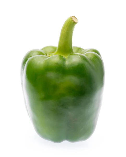 Zoete Groene Paprika Geïsoleerd Witte Achtergrond — Stockfoto