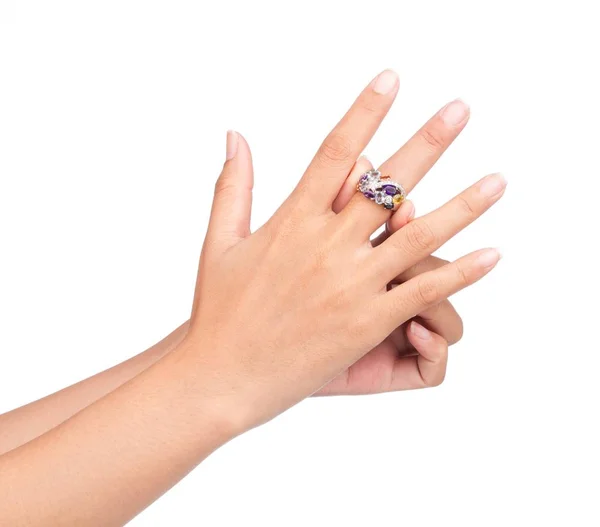 Ring Finger Isoliert Auf Weißem Hintergrund Zeigen — Stockfoto