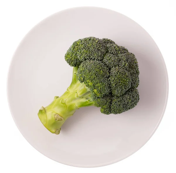 Lempeng Putih Dari Brokoli Diisolasi Pada Latar Belakang Putih — Stok Foto
