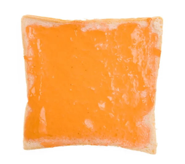 孤立在白色背景上的橙色果酱面包 — 图库照片