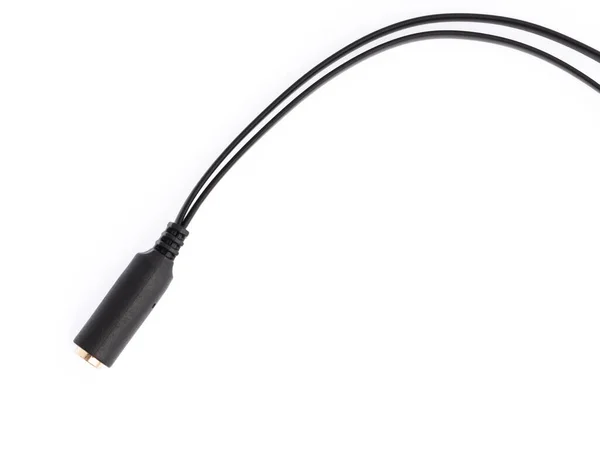 Audio Mini Jack Cable Para Micrófono Aislado Sobre Fondo Blanco —  Fotos de Stock