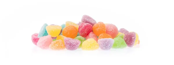 Kolorowe Cukierki Galaretki Słodkie Izolowane Białym Tle — Zdjęcie stockowe