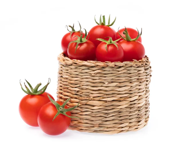 바탕에 바구니 모양의 토마토 — 스톡 사진
