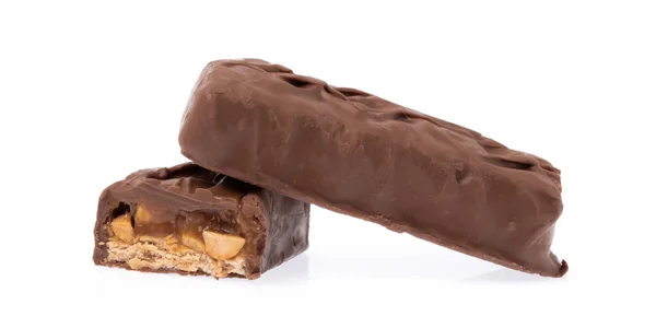 Sjokolade Med Mandler Isolert Hvit Bakgrunn – stockfoto