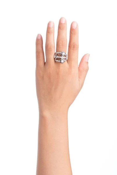 Ring Finger Isoliert Auf Weißem Hintergrund Zeigen — Stockfoto