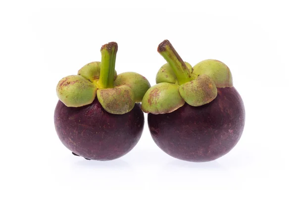 Mangosteens Queen Fruits Isolated White Background Stock Image