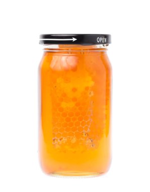 Bal kavanozu beyaz arkaplanda izole