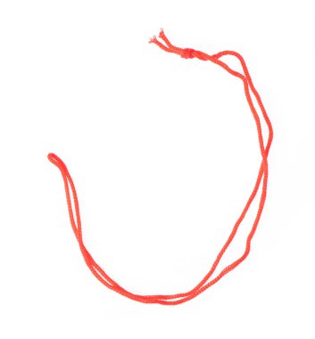 Beyaz Arkaplanda Kırmızı İp İzole Edildi