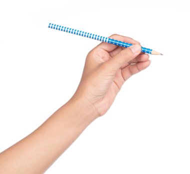 Beyaz arkaplanda izole edilmiş bir kalemle el yazısı.