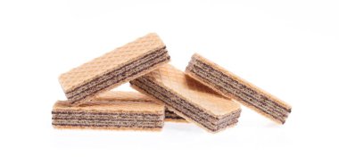 Beyaz arka planda izole çikolatalı waffle