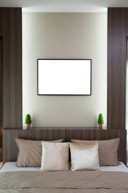 Modern yatak odasının içi