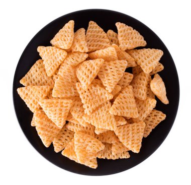 Beyaz arkaplanda izole edilmiş abur cubur tabağı