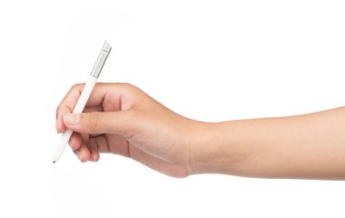 Beyaz arkaplanda izole edilmiş el yazısı dijital stili