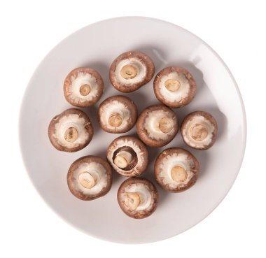 Şampiyon Mantar: Beyaz arkaplanda izole edilmiş yemek