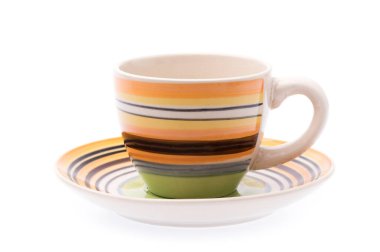 Boş kahve bardağı beyaz zemin üzerine izole