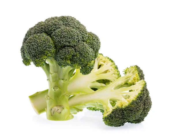 Slice Broccoli Diisolasi Pada Latar Belakang Putih — Stok Foto