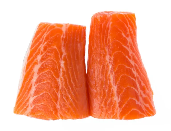 Bistecca Salmone Pesce Rosso Isolato Sfondo Bianco — Foto Stock