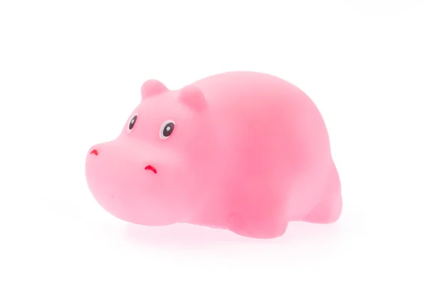 Brinquedo Plástico Hipopótamo Animal Isolado Sobre Fundo Branco — Fotografia de Stock