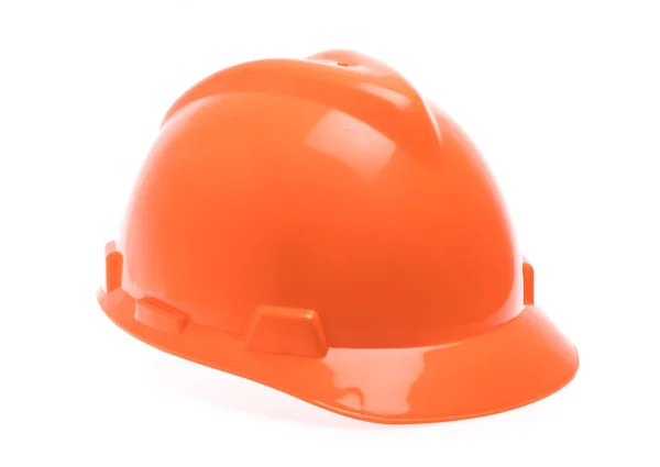 Arancione Cappello Sicurezza Isolato Sfondo Bianco — Foto Stock