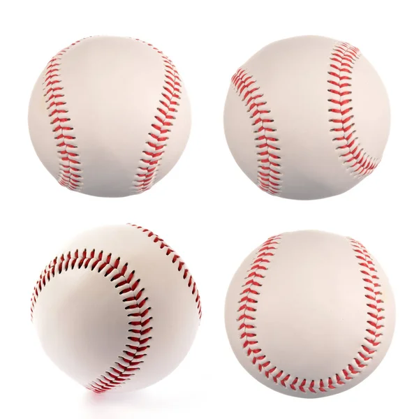 Baseball Balls Collection Isolato Sfondo Bianco Primo Piano — Foto Stock