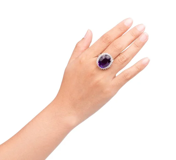 Ring Finger Isoliert Auf Weißem Hintergrund Zeigen — Stockfoto