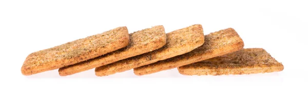 Keksz Snack Kenyér Elszigetelt Fehér Alapon — Stock Fotó