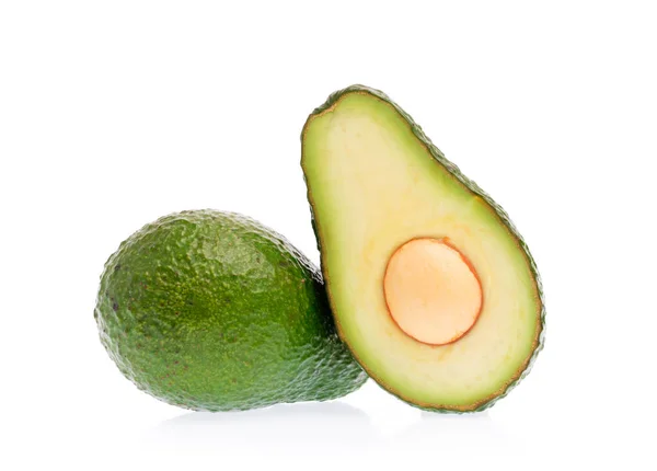 Gesneden Van Avocado Geïsoleerd Witte Achtergrond — Stockfoto