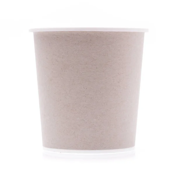 Small Brown Paper Cup Isolated White Background — Stock Photo, Image