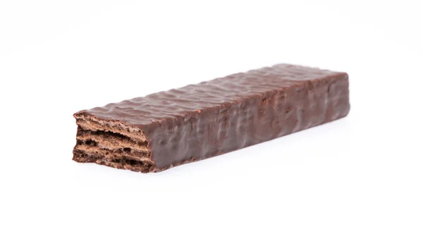 Gebrochene Süße Schokolade Waffeln Isoliert Auf Weißem Hintergrund — Stockfoto