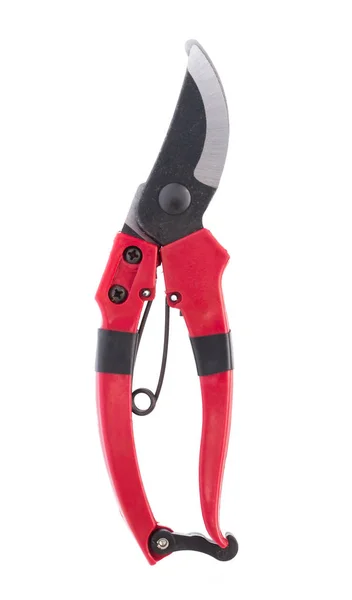 Red Pruning Shears Isolated White Background — Stock Photo, Image