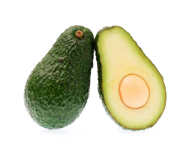 Gesneden Van Avocado Geïsoleerd Witte Achtergrond — Stockfoto