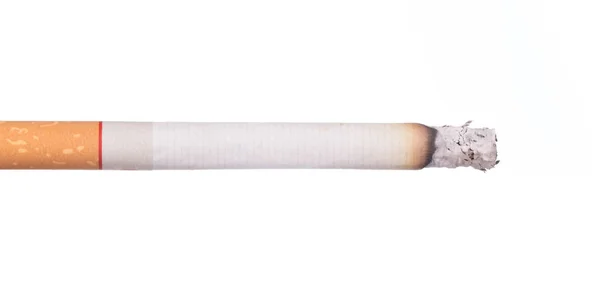 Queima Cigarro Isolado Fundo Branco — Fotografia de Stock