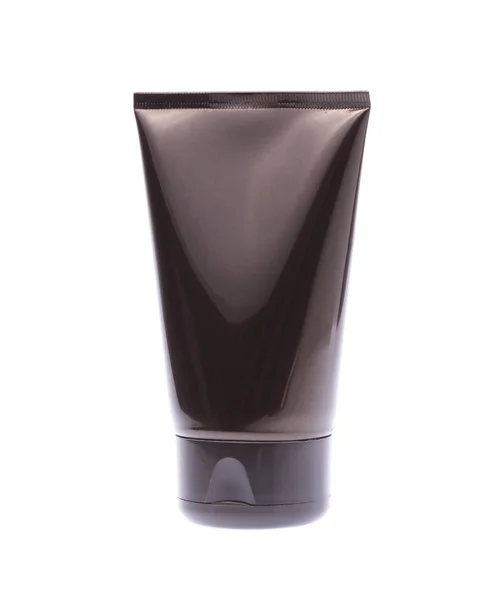 Kosmetische Schwarze Plastikröhre Isoliert Auf Weißem Hintergrund — Stockfoto