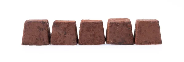 Trufas Chocolate Contra Aislado Sobre Fondo Blanco — Foto de Stock