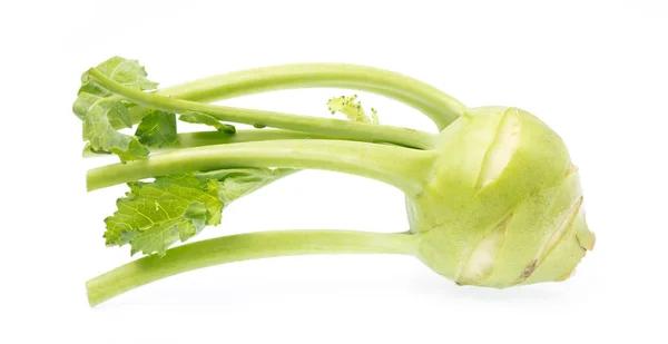 Färsk Kålrabbi Brassica Oleracea Isolerad Vit Bakgrund — Stockfoto