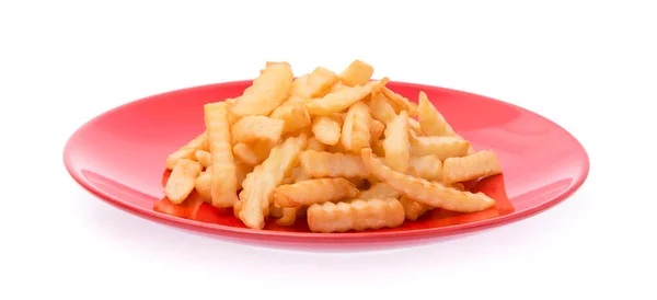 Serrated French Fries Dish Isolated White Background — Stock Photo, Image