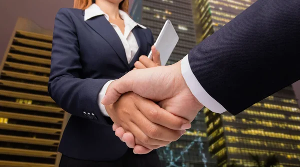 Businessmen shaking hands,Welcoming business partners Handshake