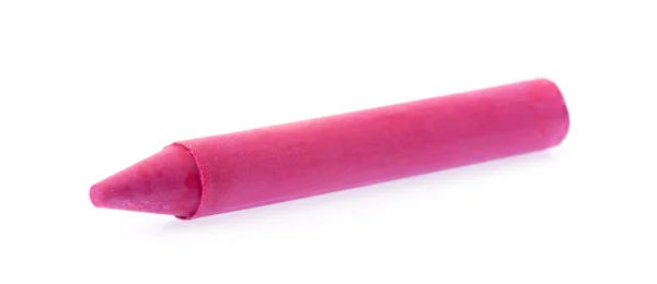 Pink Crayon Wax Pencil Isolated White Background — 图库照片