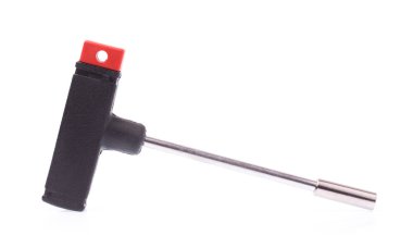 Beyaz arkaplanda bit izole edilmemiş T biçimli tornavida