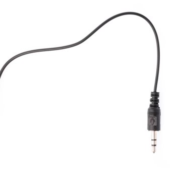 Beyaz arkaplanda izole edilmiş mikrofon için ses Mini Jack Kablosu