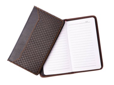 Beyaz arka plan üzerinde izole deri Notebook