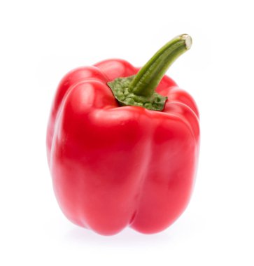 Beyaz arka planda tatlı kırmızı dolma biber