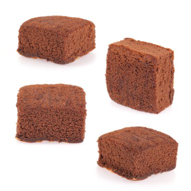 Brownie koleksiyonu beyaz arkaplanda izole edildi